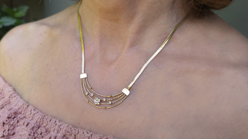 Collier doré chaîne serpent - doré,