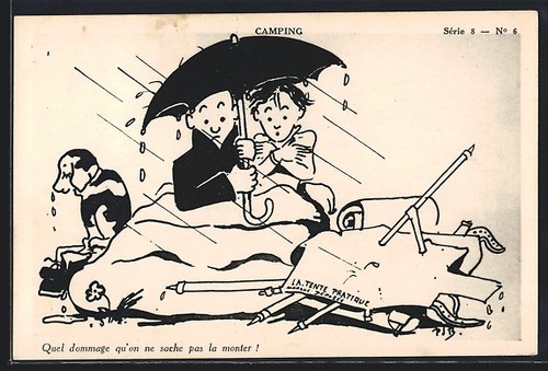 Carte postale camping - ,, couple