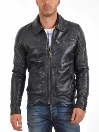 Veste cuir noir véritable - en,