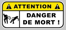 DANGER DE MORT FUN BOOST JDM AUTOCOLLANT STICKER 12cmX5,5cm  DA138.