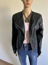 Veste noire avec simili cuir