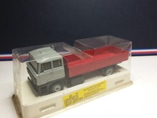 EFSI TOYS  1/87 CAMION DAF 3300 PLATEAU A RIDELLES GRIS/ROUGE BOITE no NOREV mon