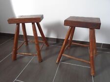 PAIRE ANCIENS TABOURETS BOIS