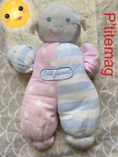 Ancien doudou,petite poupée Rayures roses Et Bleues Bébé Jacadi