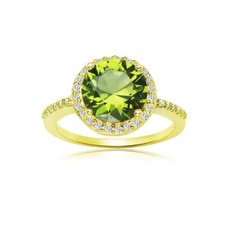 Rond Halo Simulé Péridot &