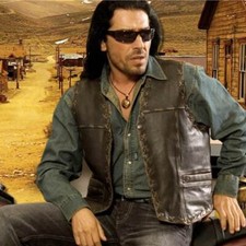 HONDO gilet en cuir marron