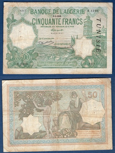 Algérie tunisie 50 francs - -,