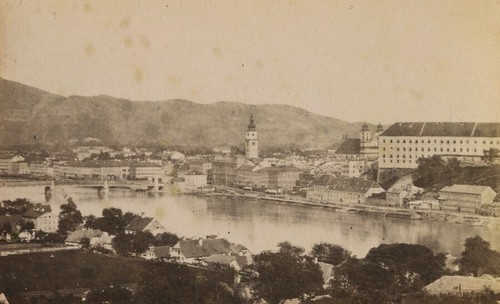 Austria linz panorama old cdv - austria,