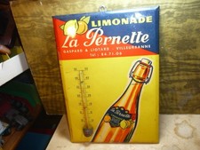 ANCIEN PLAQUE  PUB EMAIL THERMOMETRE LIMONADE LA PERNETTE RHONE SODA TOLE 1950