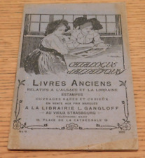 liste LIVRES ANCIENS alsatique 1931 estampe ALSACE LORRAINE gangloff STRASBOURG
