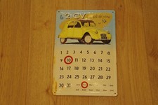 Calendrier métal publicitaire 20x30cm bombé relief : Citroen 2CV