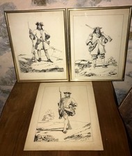 Anciens Dessins à La Plume De Soldats Royaux Sous Louis XV (1901 et 1903 )