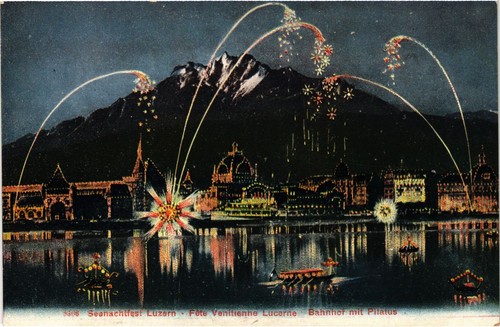 Cpa luzern fete venitienne - cpa,