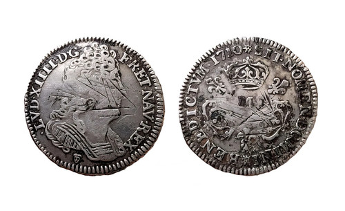 Louis xiv écu aux - 1/10, d'écu