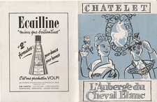 PROGRAMME THEATRE DU CHATELET L' AUBERGE DU CHEVAL BLANC