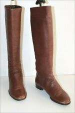 LANVIN  Bottes Cavalières Tout Cuir Grainé Marron Noisette T 36.5 TBE
