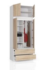 Armoire, armoire 4 portes, 2 tiroirs 234 x 90 x 51 cm BEAUCOUP DE COULEURS |