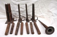 Antique Tin 12 Candle Molds Set 13" 11" 8" Brittany France Early 19th C