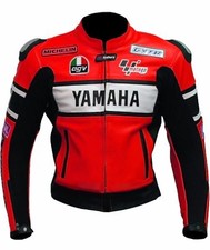 YAMAHA Veste en Cuir Moto Veste en Cuir de Motard Hommes Veste Motard en Cuir 52