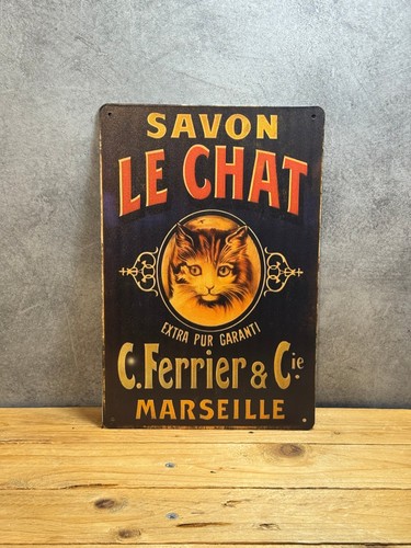 Plaque métal savon chat - savon,