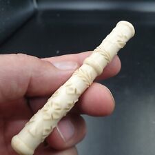 BEL ANCIEN ETUI PORTE AIGUILLES SCULPTE NECESSAIRE DE COUTURE NEEDLE CASE XIXe