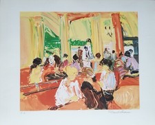 ROLAND LEFRANC LITHOGRAPHIE ORIGINALE SIGNEE HC AU CAFE