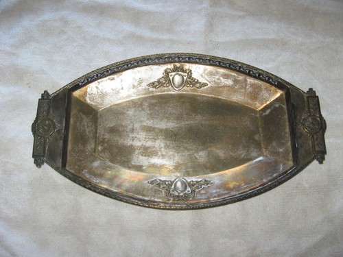 Ancien plat art deco - en, metal