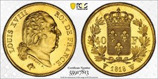 Louis XVIII 40 Francs or 1818