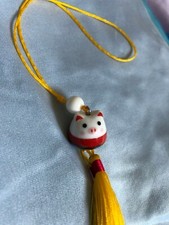 100% Handmade Cute Zhaocai Pig  and Pretty Double Tassels