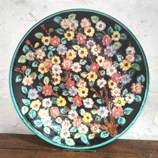 1962. Grand Plat en Céramique Peinte Cerart Monaco. Diamètre 34 cm. TBon état 