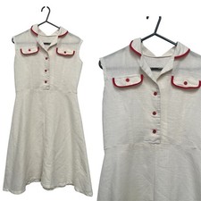 Robe Vintage Années 1960 6 8 Blanche Rouge Robe Shift Mod Sixties Vraie Go Go