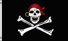 DRAPEAU PIRATE DENT EN OR