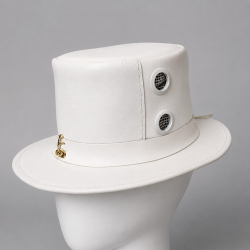 Chapeau haut forme cuir - haut,