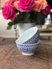 Lot de 2 bols porcelaine COCEMA de Fès, Maroc, bleu de Fès