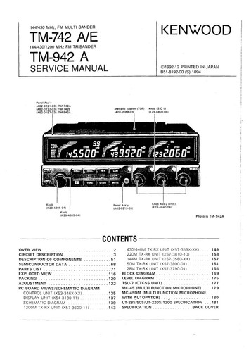 Service manuel instructions - service, d'instructions