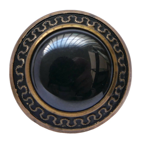 Bouton ancien métal verre - ancien,