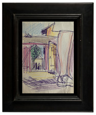 CHARLES KIFFER (1902-1992) BELLE SCENE ANIMEE VERS 1950 (422)