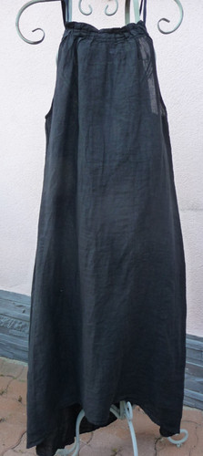 Robe longue 100 lin noir - robe,