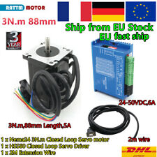 〖FRA〗 Nema 24 CNC Kit Closed loop Hybrid Stepper Motor 3N.m 88mm w/ Servo Driver