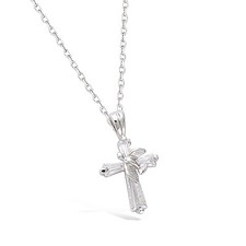 Collier 45cm croix colombes - 45cm,