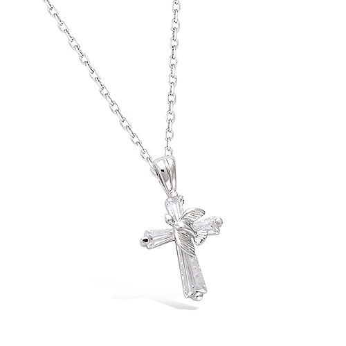 Collier 45cm croix - 45cm, colombes