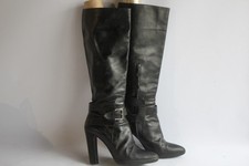 HERMES Bottes à talons cuir