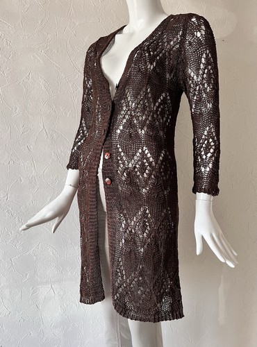 Cardigan marron long pause - cardigan,