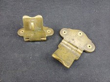 Paire fermetures coffre malle valise ancienne bronze XIX eme restauration meuble