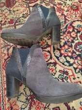 Boots cuir bleu marine T37 marque Requins