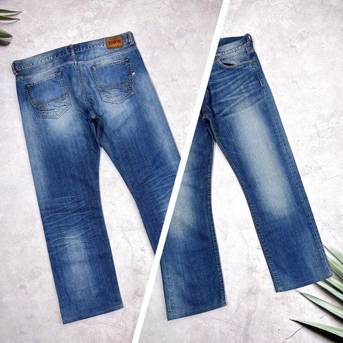 Pantalon jean bleu denim slim