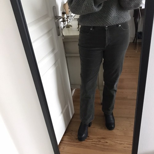 Jean velours gris - jean, happy
