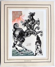 SALVADOR DALI 1961 gravure originale avec cadre papier suite luxe divine comédie