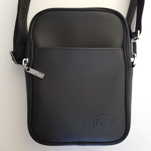 Sacoche zippée noire lacoste - sacoche,