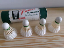 badminton PIONEER boite ancienne et 4 volants neufs plume oie véritable à gorge